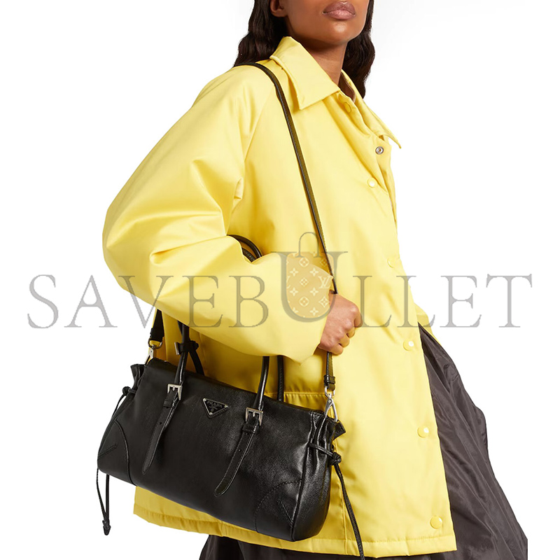 PRADA KARIN MEDIUM ANTIQUED LEATHER TOTE BAG 1BG628 (32*17.5*10.5cm)